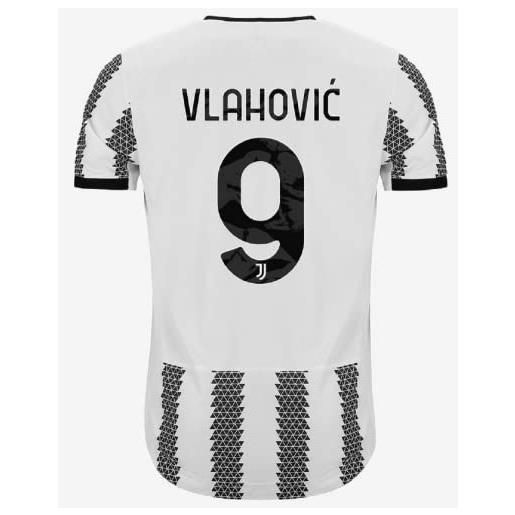 JUVENTUS kit nameblock number home dusan vlahovic 9 collezione ufficiale 2023/2024, adulto, nero, taglia unica