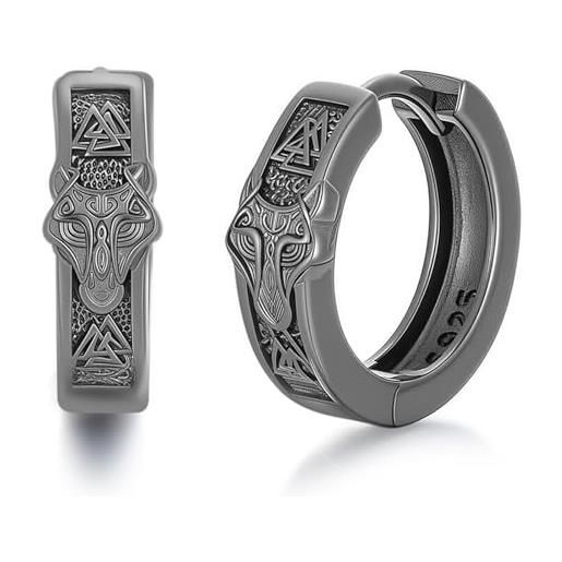 Orecchini a cerchio celtici vichinghi in argento sterling: design norreno unisex (NESSUN COSTO AGGIUNTIVO per gli Stati Uniti) - Italia