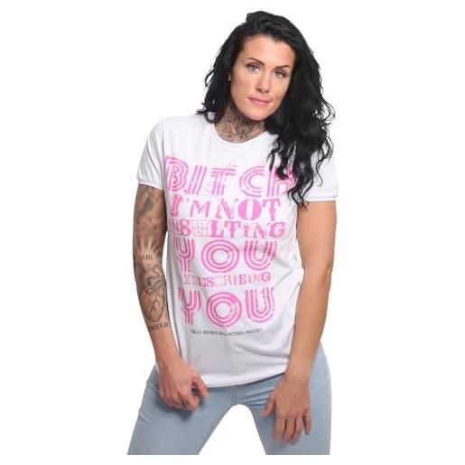 Yakuza maglietta da donna insult urban crew neck, bianco, s