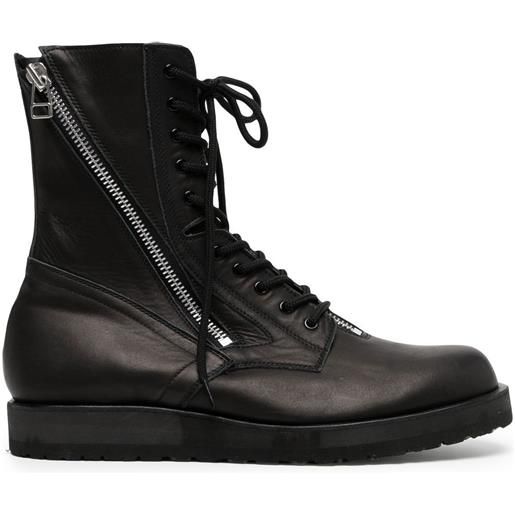 Yohji Yamamoto anfibi con zip - nero