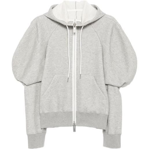 sacai felpa con cappuccio sponge - grigio