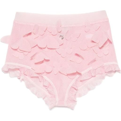 Coperni shorts con ruches e farfalle applicate - rosa