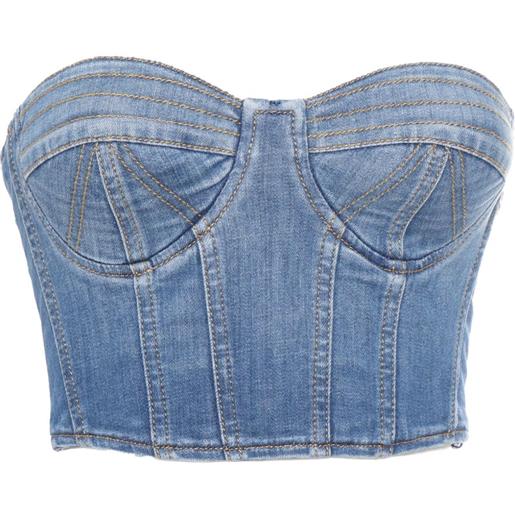 Elisabetta Franchi corsetto denim - blu