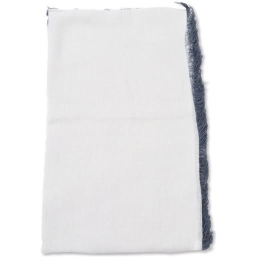 Faliero Sarti sciarpa con bordi sfrangiati - bianco