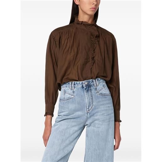 MARANT ÉTOILE blusa pamias con ruches - marrone