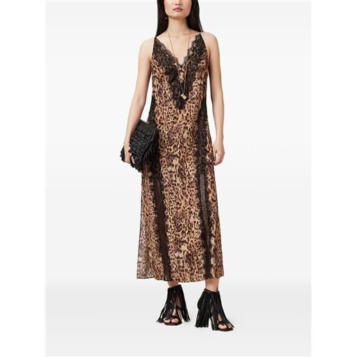 AllSaints abito lungo melia leopardato - marrone