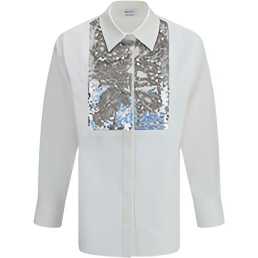 Alexander McQueen camicia con paillettes - bianco