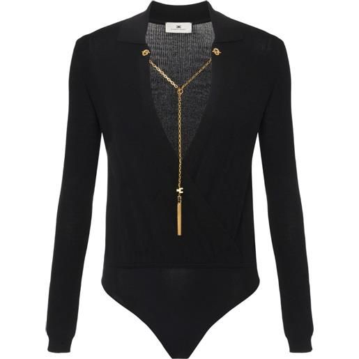 Elisabetta Franchi body con decorazione - nero