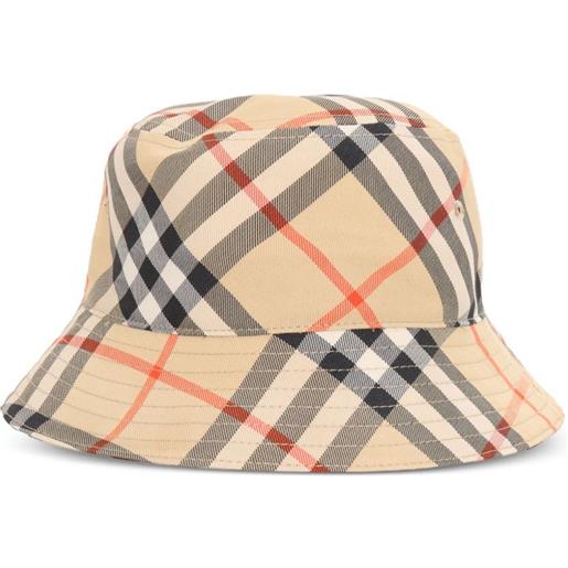 Burberry Kids cappello bucket con motivo vintage check - marrone