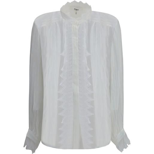 Chloé camicia plissettata - bianco
