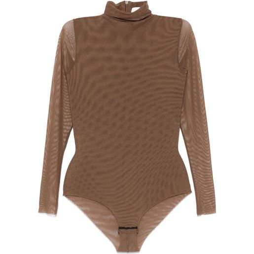Atu Body Couture body con design a rete - marrone