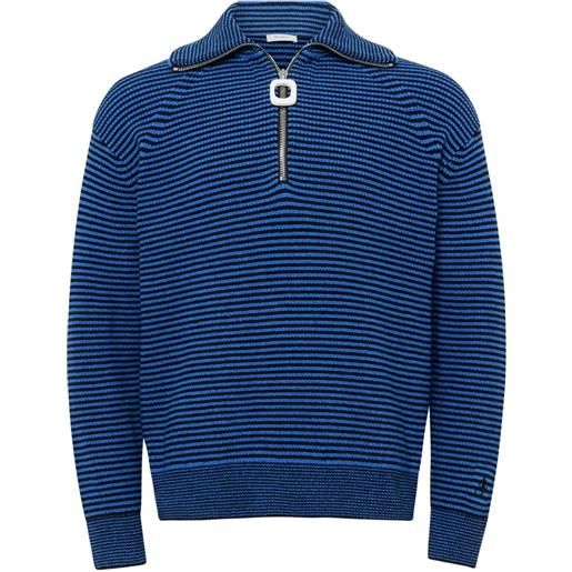 JW Anderson maglione a righe con zip - blu