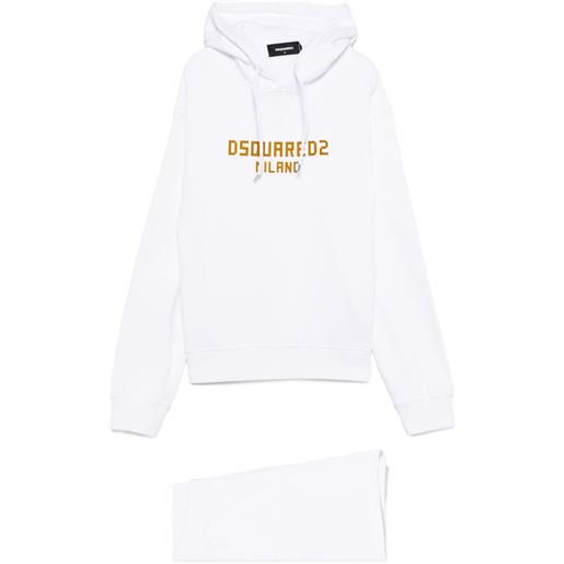 DSQUARED2 tuta sportiva in cotone - bianco