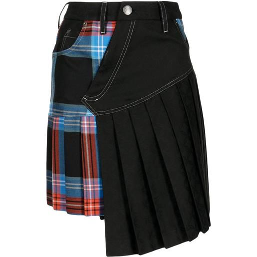 Charles Jeffrey Loverboy minigonna asimmetrica a quadri - nero