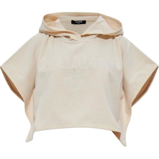 Balmain felpa con cappuccio - toni neutri