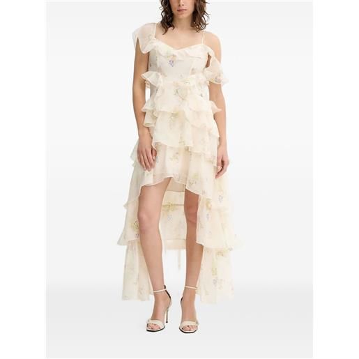 AllSaints abito a fiori con ruches - toni neutri