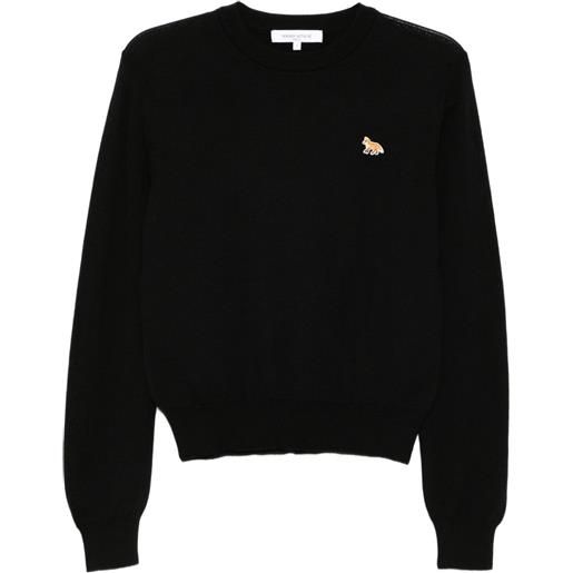 Maison Kitsuné maglione con ricamo - nero
