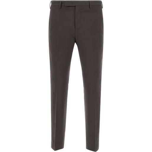 PT Torino pantaloni in lana con pieghe - marrone