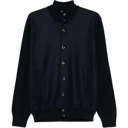 Herno cardigan a collo alto con bottoni - blu