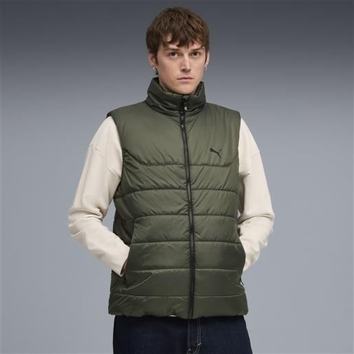 PUMA giacca imbottita essentials da uomo, abbigliamento, verde, s