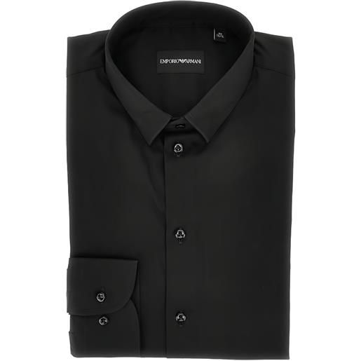 Emporio Armani camicia con polsini abbottonati - nero