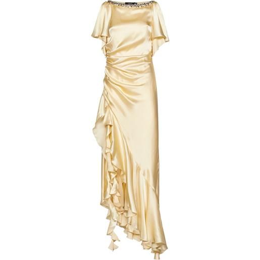 Amen abito in raso di seta - giallo