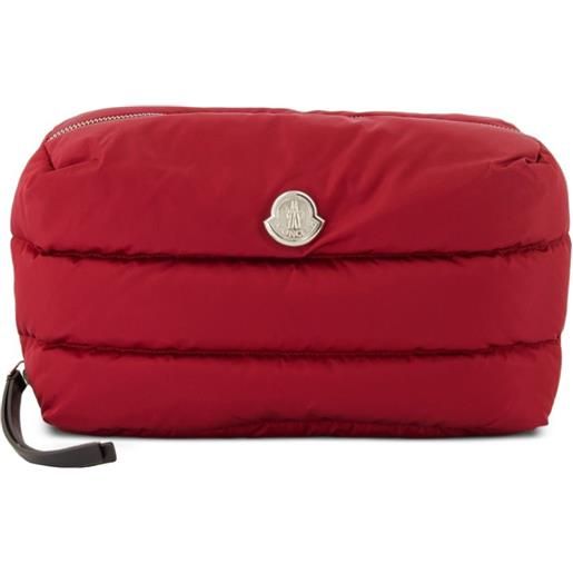 Moncler trousse make up caradoc con placca logo - rosso