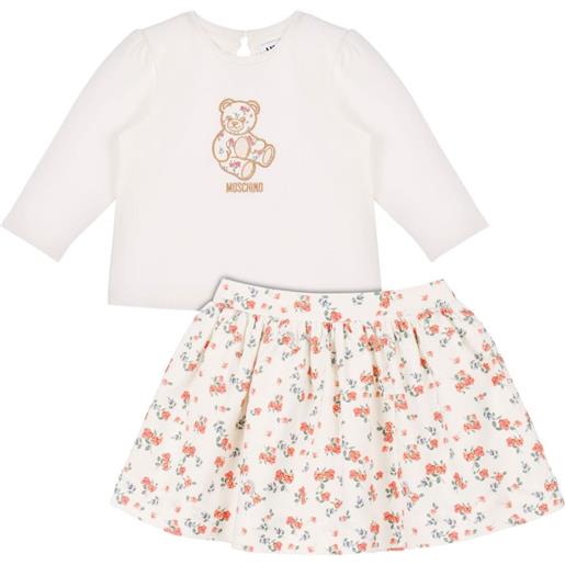 Moschino Kids gonna a fiori con ricamo - 84440 - azzurro