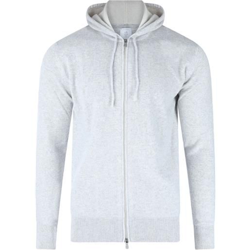 Eleventy felpa in cashmere con zip - grigio