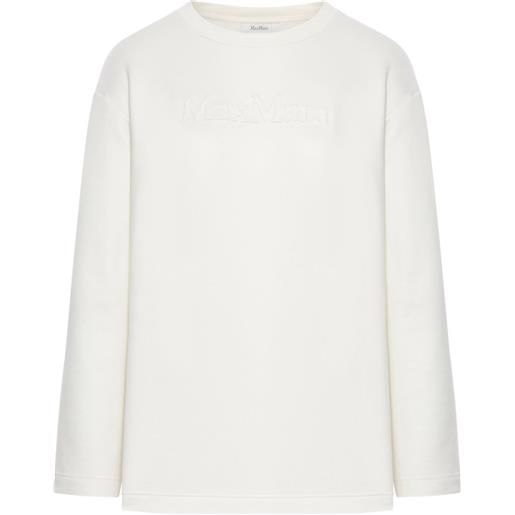 Max Mara felpa con logo goffrato - bianco