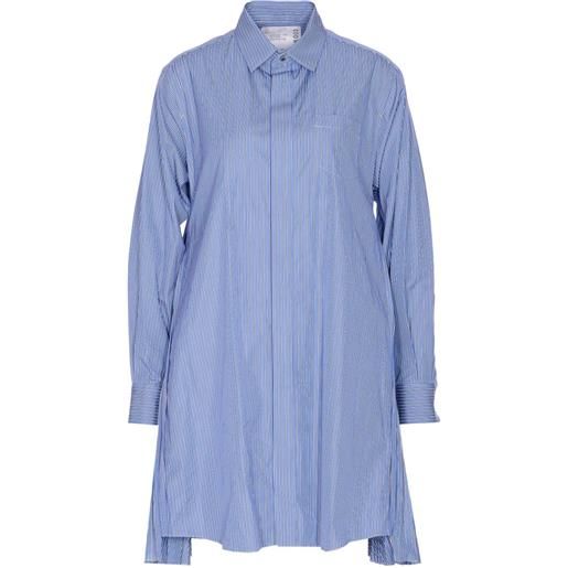sacai chemisier corto a righe - blu