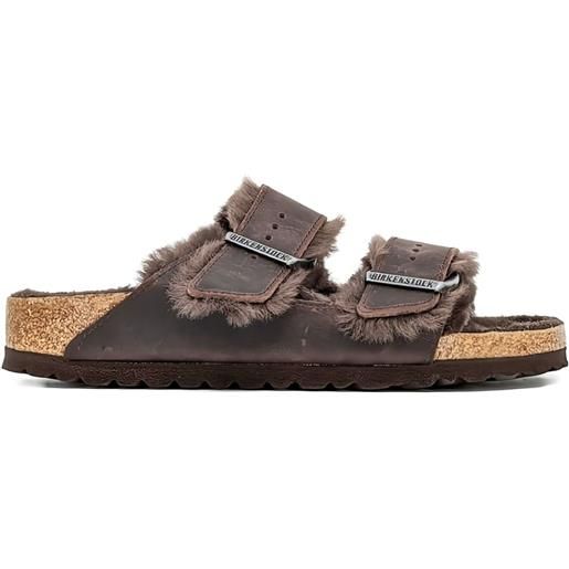 Birkenstock sandali arizona in shearling "havana" - marrone