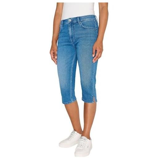 Pepe Jeans skinny crop hw, pantaloncini donna, blu (denim-hu6), 25w