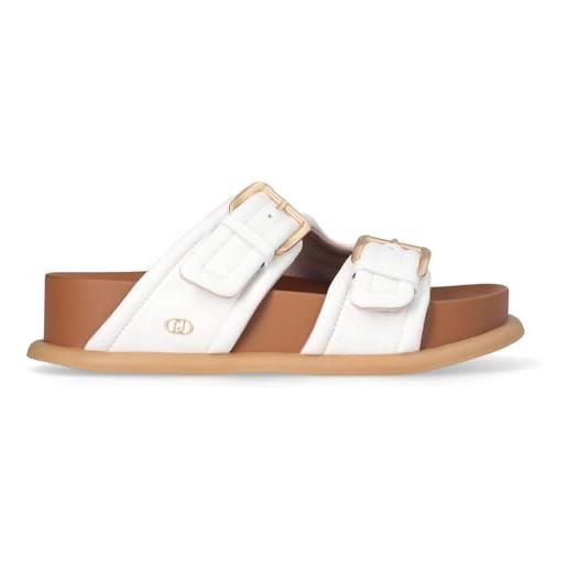 Liu Jo Jeans scarpe liu jo da donna, modello sandali sa5127ex014, realizzate in pelle sintetica. Bianco 37