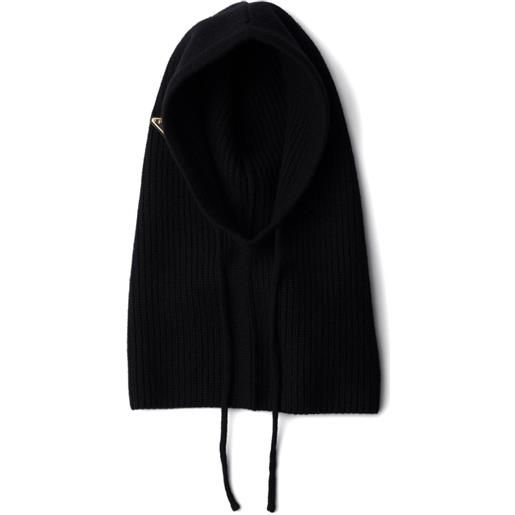 Prada passamontagna con logo triangolo - nero