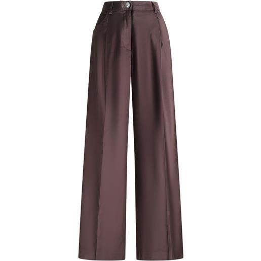 PT Torino pantaloni gabrielle in velluto con pieghe - rosso