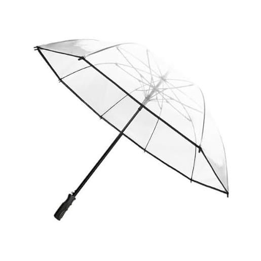 SMATI ombrello da golf grande trasparente - solido;Diametro= 124cm;Apertura automatica;Ombrello per uomo/donna;Per 2 persone;Colore bordo nero. 