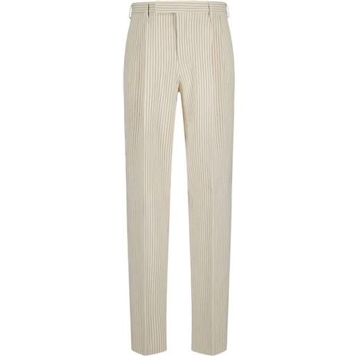PT Torino pantaloni gessati con piega - toni neutri