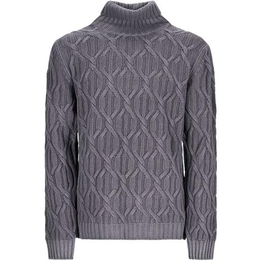 PT Torino maglione a trecce a collo alto - grigio