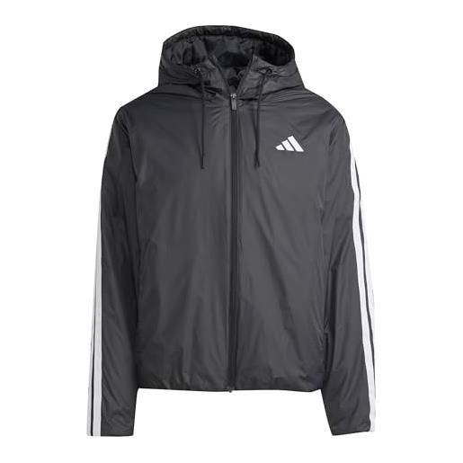 adidas homme essentials climawarm 3 stripes insulated hooded jackets, black, m