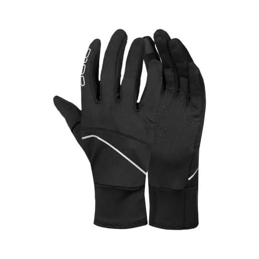 Odlo unisex intensity safety light gloves abbigliamento da running guanti black - nero xs
