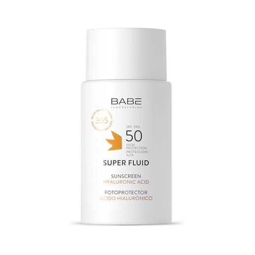 LABORATORIOS BABE laboratori bambino - super fluid fotocamere solare viso spf 50 | sunscreen | resistente all'acqua | protezione solare del viso per tutti i tipi di pelle | fotoinvecchiamento | contro danni solari | 50