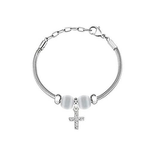 Morellato bracciale da donna, collezione drops, in acciaio, pietra cat eye - scz1010