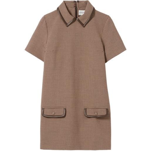 Claudie Pierlot abito in pelle con motivo pied-de-poule - toni neutri