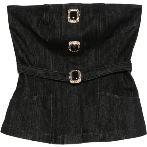 Self-Portrait denim bandeau top