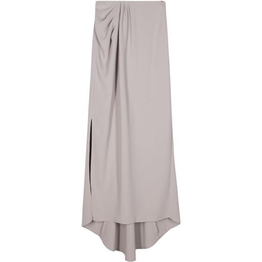 Elisabetta Franchi gonna lunga drappeggiata - toni neutri