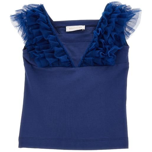 Monnalisa canotta jersey dettagli tulle