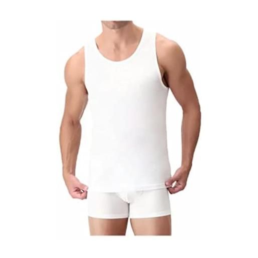 Liabel canotta intima uomo 100% cotone filo di scozia canottiera intima uomo 03050 223 (3 pezzi bianco, xl)