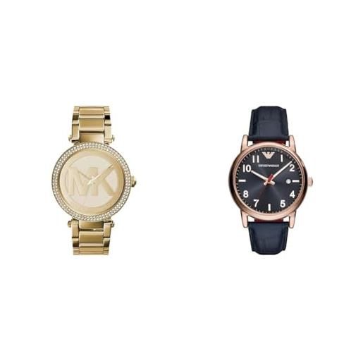 Michael Kors orologio parker da donna, movimento a tre lancette & emporio armani orologio da uomo, movimento a due lancette con data