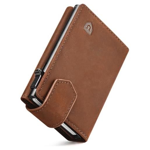 Portafoglio Uomo Slim In Ecopelle Nera Con Blocco RFID &ndash; Bifold Da Tasca Anteriore